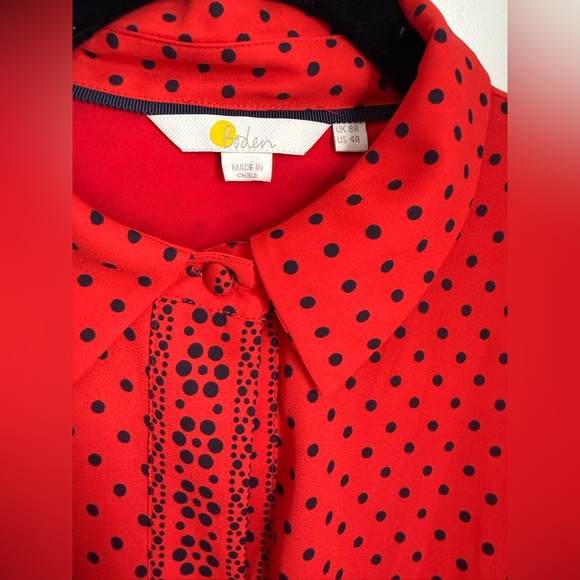 Boden Clemency Retro Shirt Dress in post box red. Long sleeve. 4R. Like new! - Picture 5 of 8